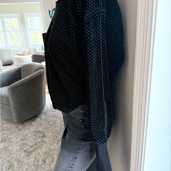 Sonia Rykiel Paris Velvet Dot Boatneck Top – Black Textured Knit | Size M - Picture 4 of 14